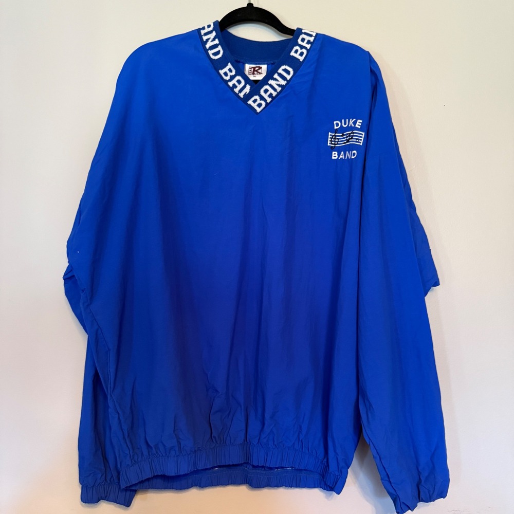 Vintage Duke Band Pullover V-Neck Windbreaker Jacket XL‎ Blue Music